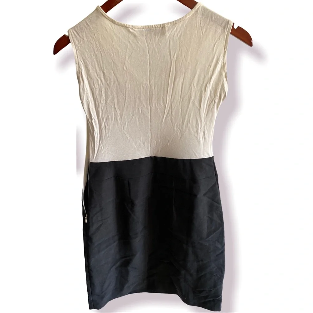 Loft black & white one-piece dress side zipper sleeveless - Picture 2 of 5